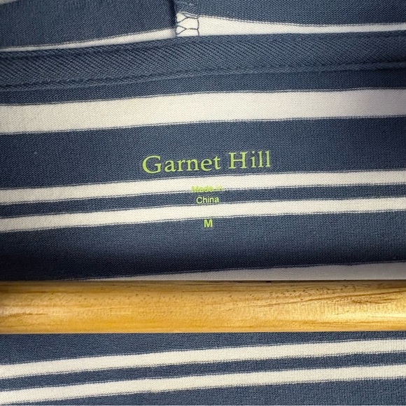 Garnet Hill Blue White Striped Tunic with Hood and Pockets - Picture 5 of 6